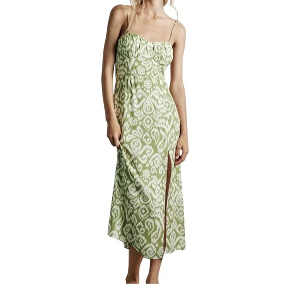 Zara | Dresses | Zara Printed Corsety Inspired Midi Dress Pistachio Green Cream Sz Medium | Poshmark Zara | Dresses | Zara Printed Corsety Inspired Midi Dress Pistachio Green Cream Sz Medium | Poshmark